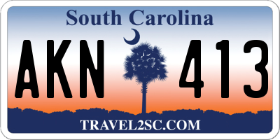 SC license plate AKN413