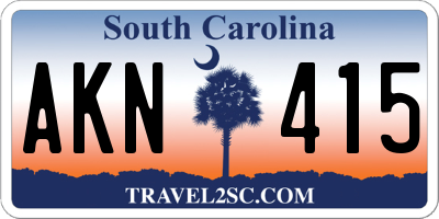 SC license plate AKN415