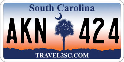 SC license plate AKN424