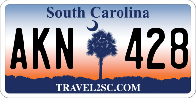 SC license plate AKN428