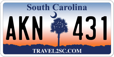 SC license plate AKN431