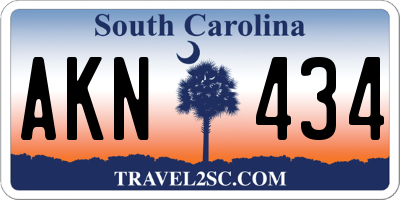 SC license plate AKN434