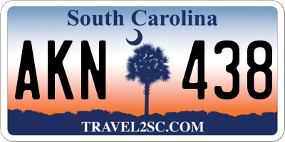 SC license plate AKN438