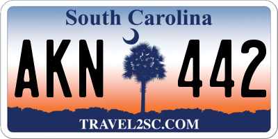 SC license plate AKN442
