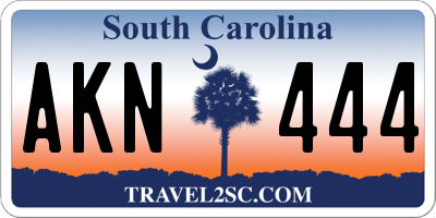 SC license plate AKN444