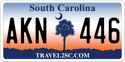 SC license plate AKN446