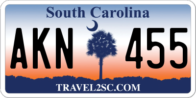 SC license plate AKN455
