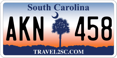 SC license plate AKN458