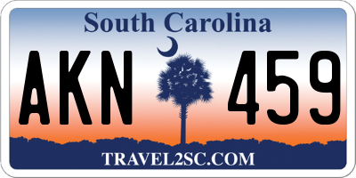 SC license plate AKN459