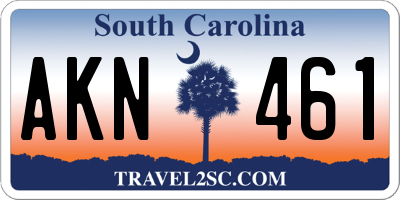 SC license plate AKN461