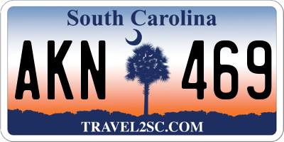 SC license plate AKN469