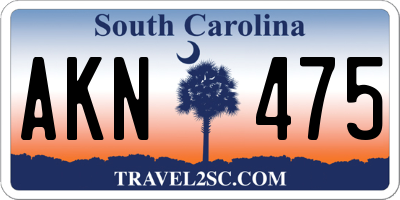 SC license plate AKN475
