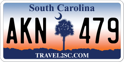 SC license plate AKN479