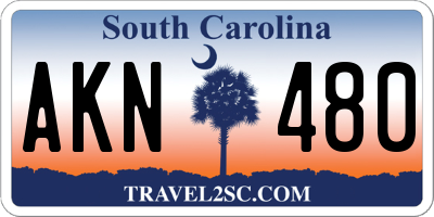 SC license plate AKN480