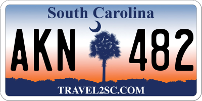 SC license plate AKN482