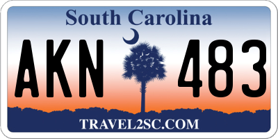 SC license plate AKN483
