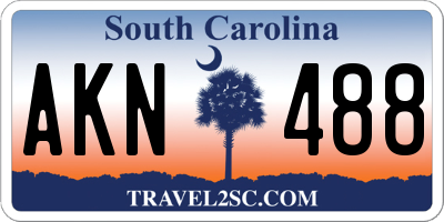 SC license plate AKN488