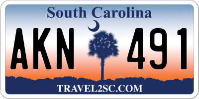 SC license plate AKN491