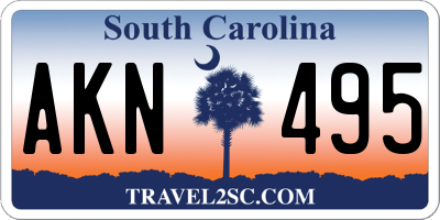 SC license plate AKN495