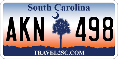 SC license plate AKN498