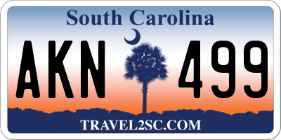 SC license plate AKN499