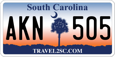 SC license plate AKN505