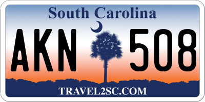 SC license plate AKN508