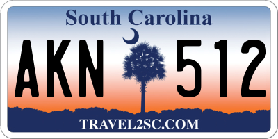 SC license plate AKN512