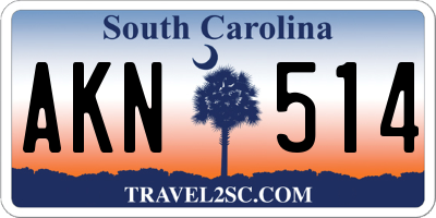 SC license plate AKN514