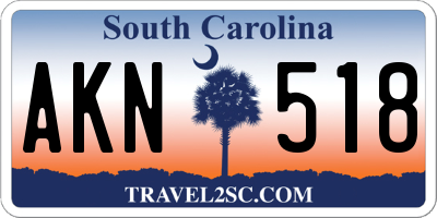 SC license plate AKN518