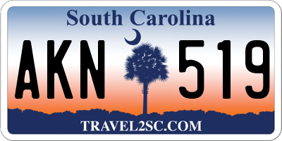 SC license plate AKN519