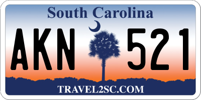 SC license plate AKN521