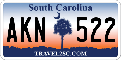 SC license plate AKN522