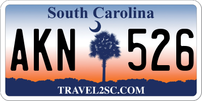 SC license plate AKN526