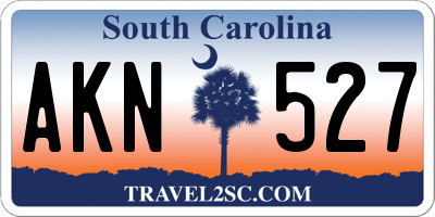 SC license plate AKN527