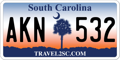 SC license plate AKN532