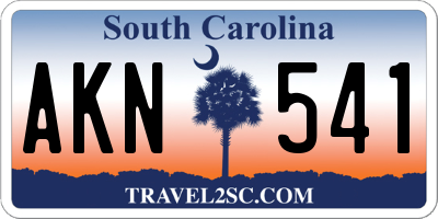 SC license plate AKN541