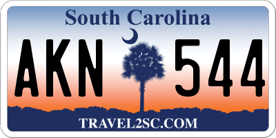 SC license plate AKN544