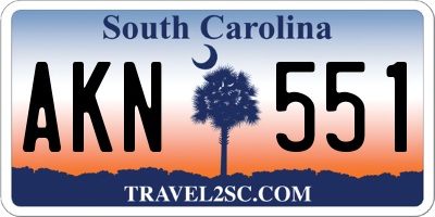 SC license plate AKN551