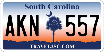 SC license plate AKN557