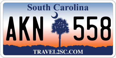 SC license plate AKN558