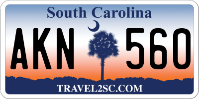 SC license plate AKN560