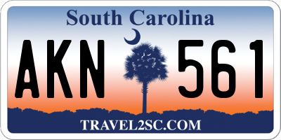 SC license plate AKN561