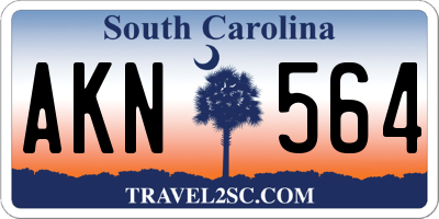 SC license plate AKN564