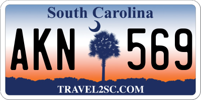 SC license plate AKN569