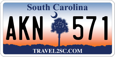 SC license plate AKN571