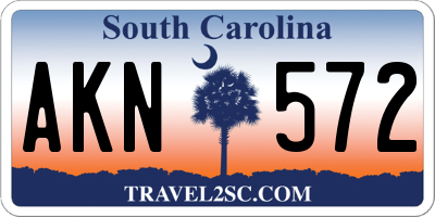 SC license plate AKN572