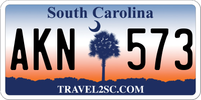 SC license plate AKN573