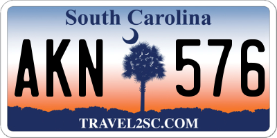 SC license plate AKN576