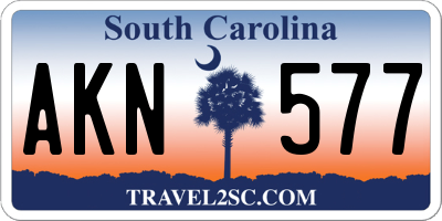 SC license plate AKN577